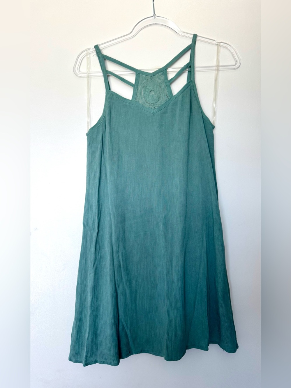 Blue Rain Teal Green Strappy Mini Dress